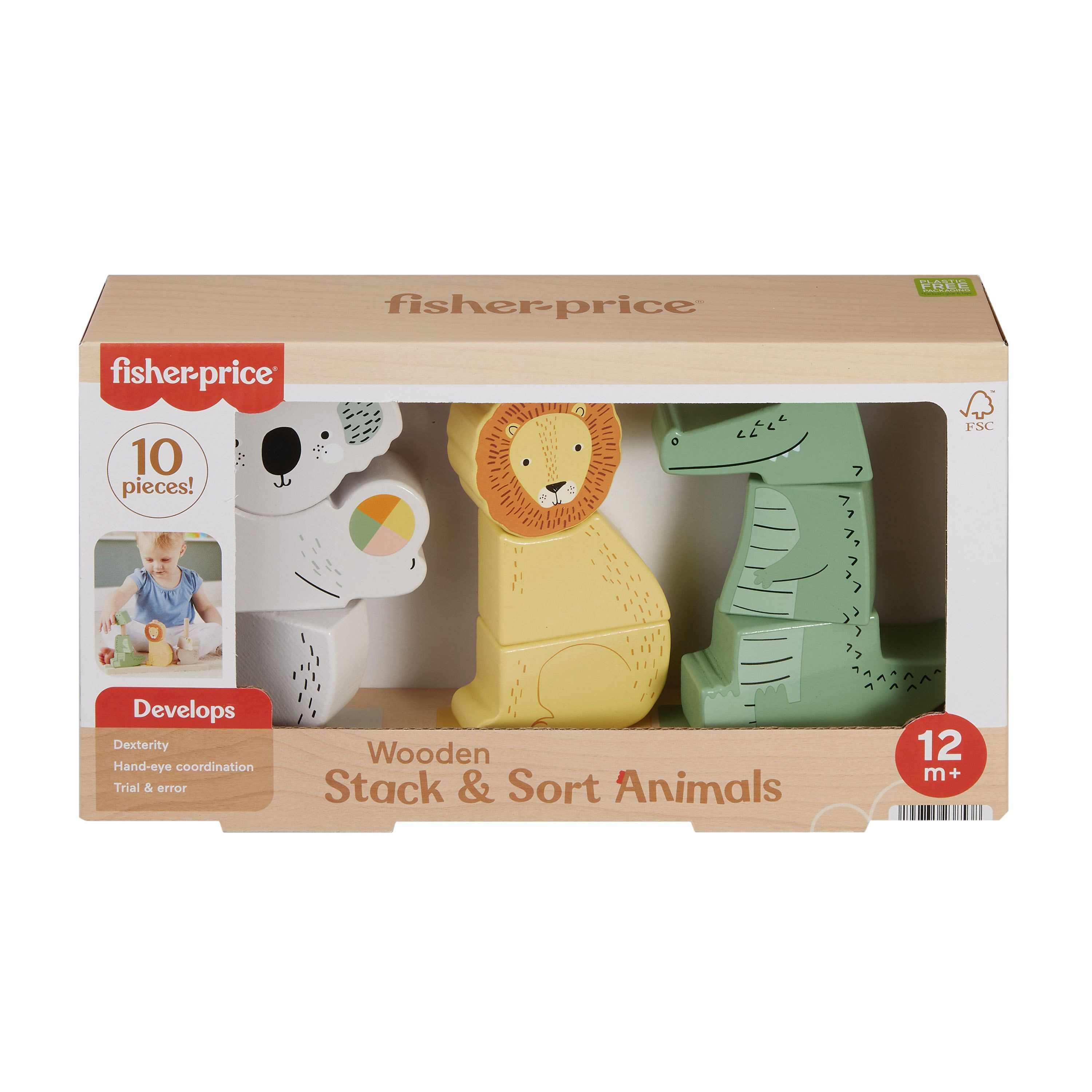 fisher-price madera animalitos encajables (mattel - hxv04)