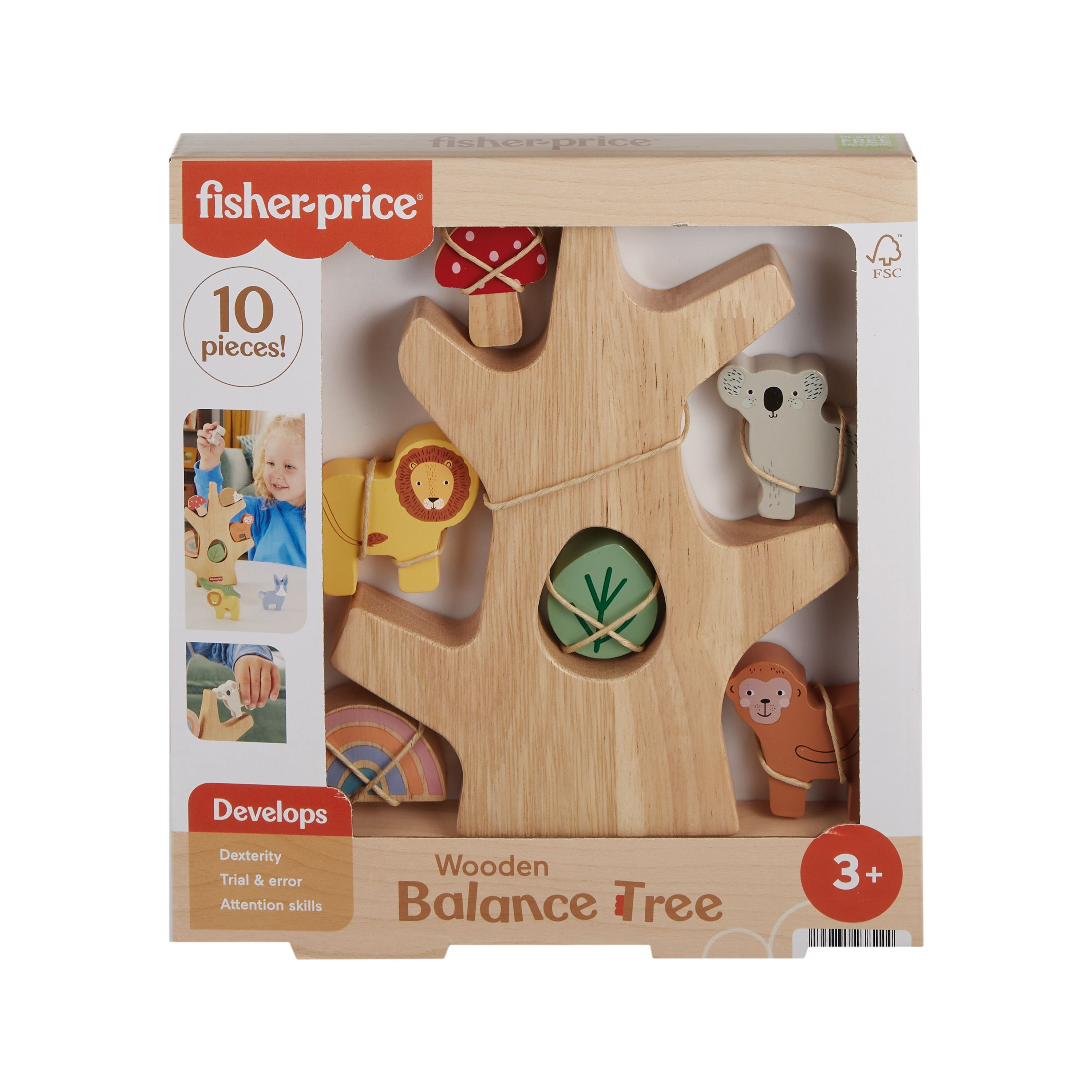 fisher-price arbol balanceo madera (mattel - hxt87)
