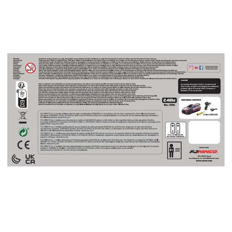 nincoracers coche hyundai i20 2.4 ghz (fdj ninco - nh93168)