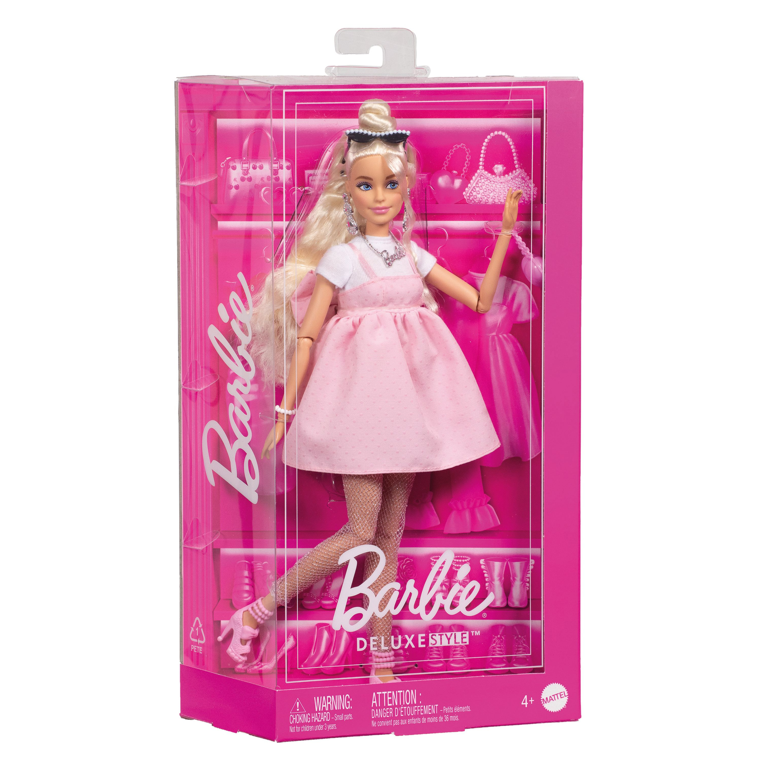barbie deluxe muÑeca con vestido y lazo (mattel - hyv27)