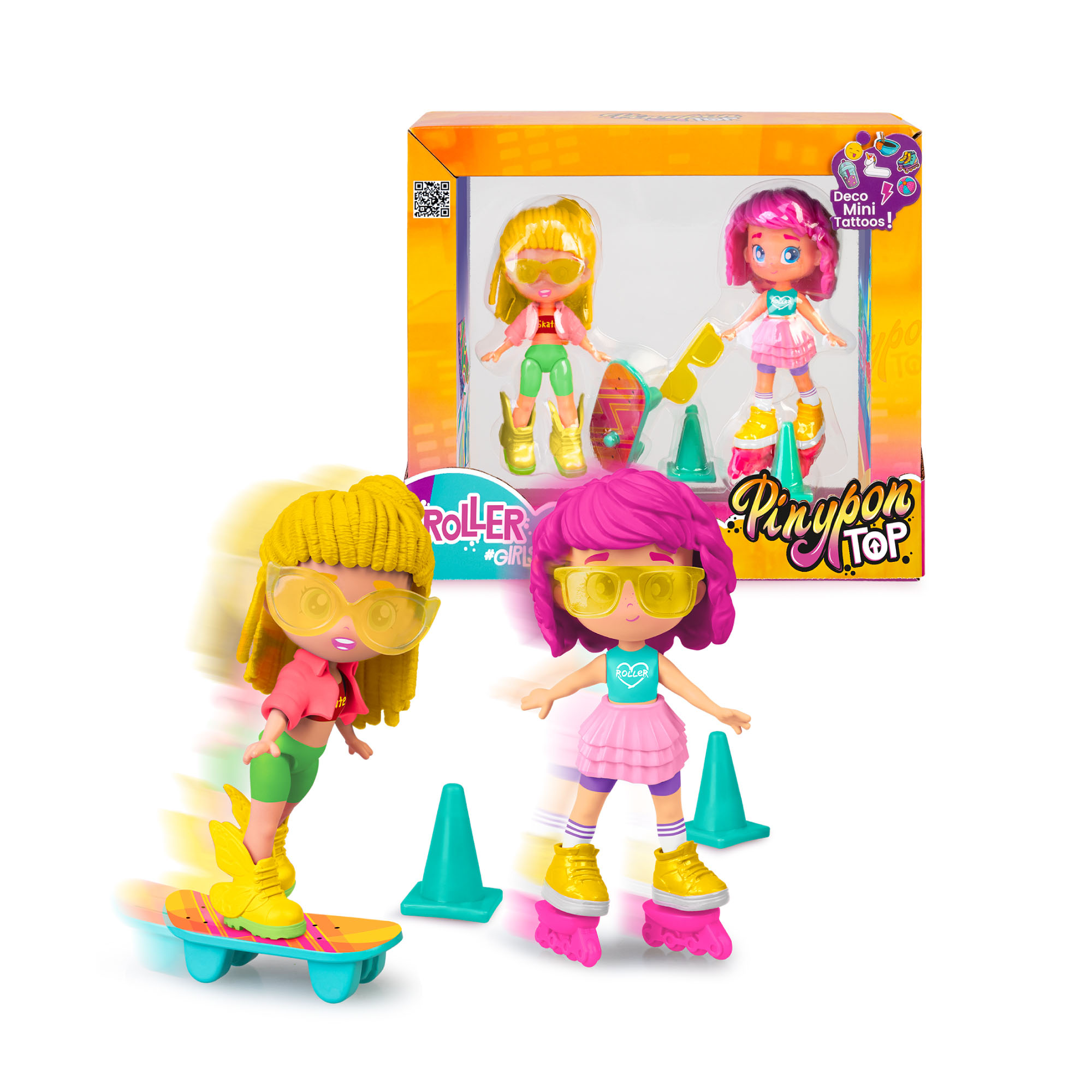 pinypon top girl roller surtidas (famosa - pnn02000)