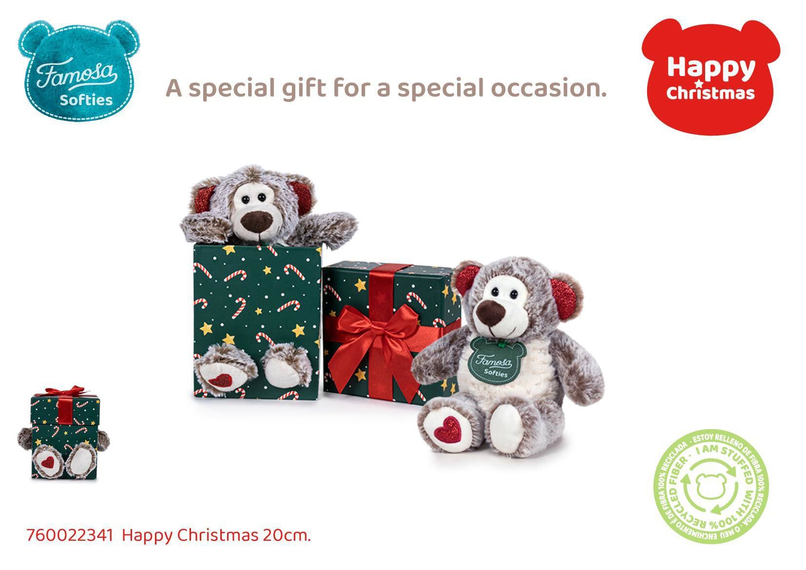 peluche happy christmas 20 cm (famosa - 760022341) peluche happy christmas 20 cm (famosa - 760022341)