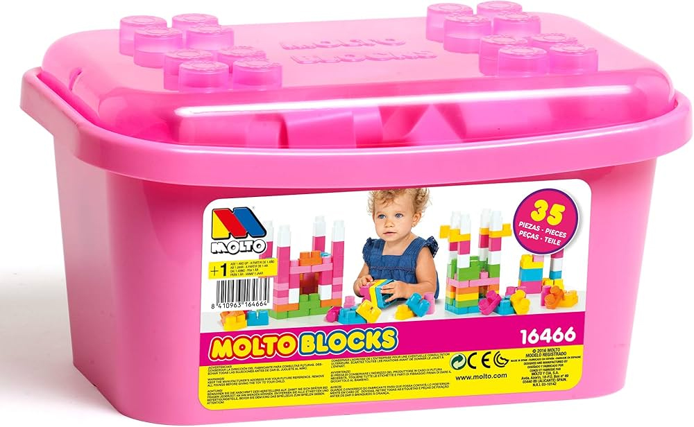 molto contenedor bloques 35 piezas rosa (16466) molto contenedor bloques 35 piezas rosa (16466)