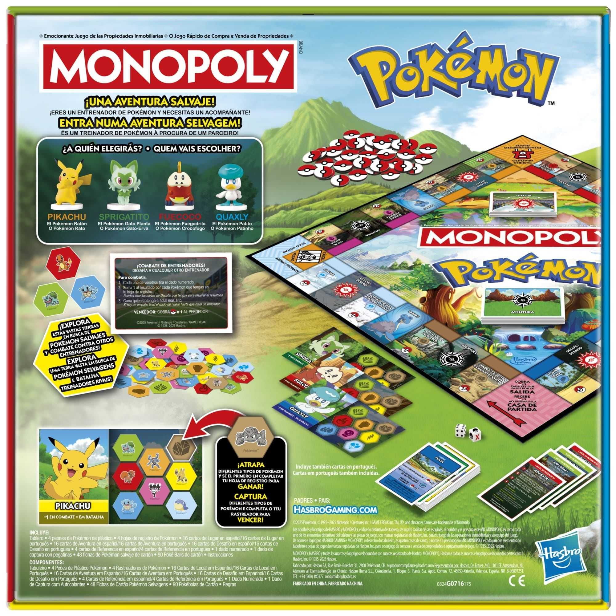 monopoly pokemon (hasbro - g0716175)