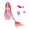 barbie muñeca sirena malibú que cambia de color con el agua con accesorios de moda y delfín, serie un toque de magia, juguete +3