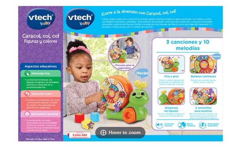 vtech caracol arrastre figuras y colores (572222)