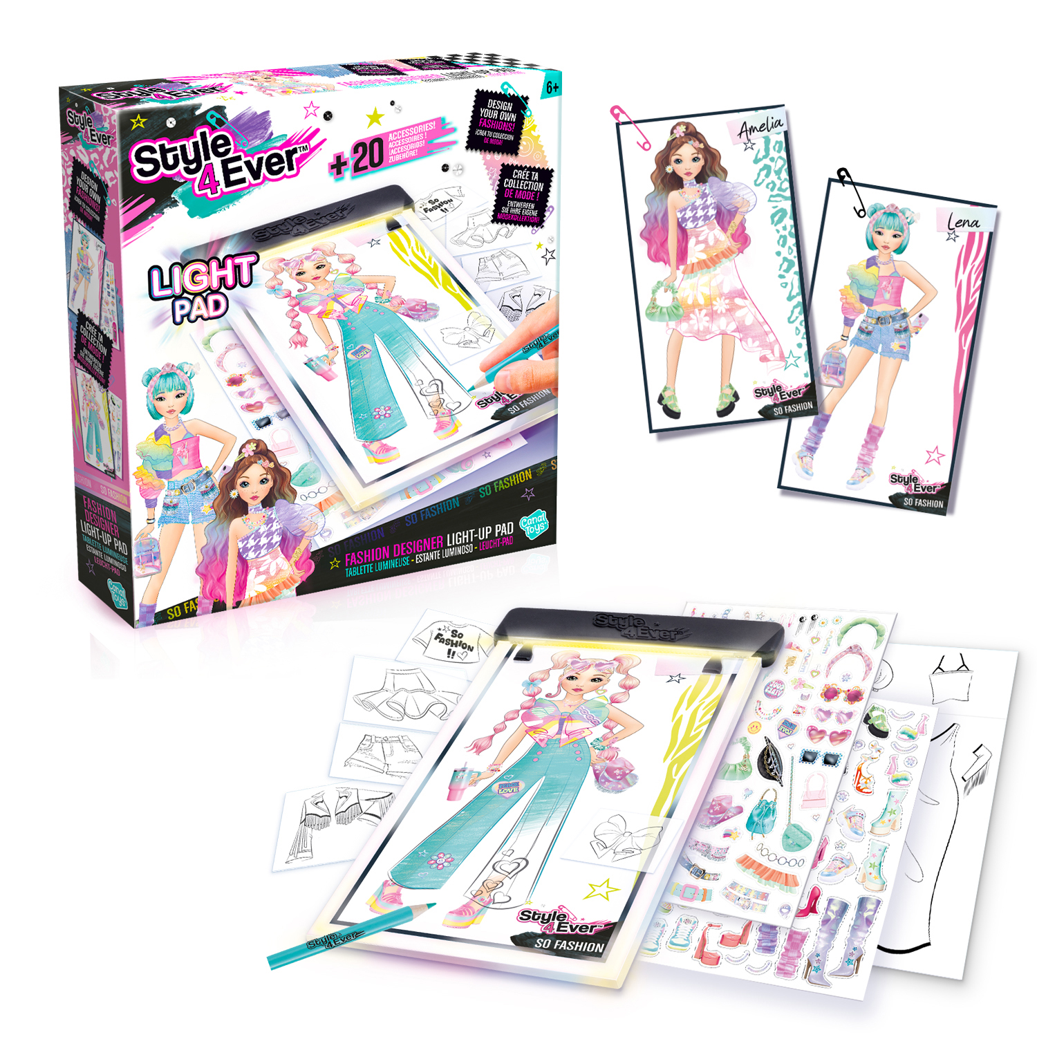 style 4 ever fashion designer light-up pad (canal toys - ofg320) style 4 ever fashion designer light-up pad (canal toys - ofg320)