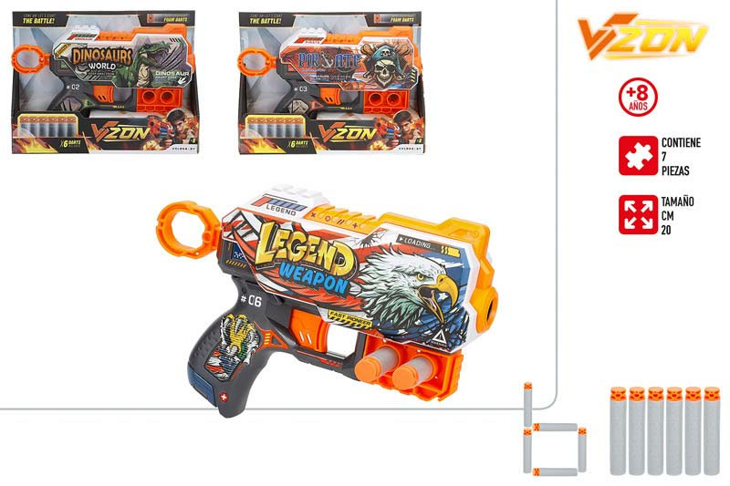 v-zone pistola dardos skin 6 dardos 20 cm (color baby - 47745) v-zone pistola dardos skin 6 dardos 20 cm (color baby - 47745)