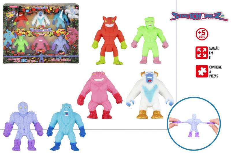 stretchapalz pack 6 figuras elasticas ( color baby - 47718 )