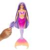 barbie muñeca sirena malibú que cambia de color con el agua con accesorios de moda y delfín, serie un toque de magia, juguete +3