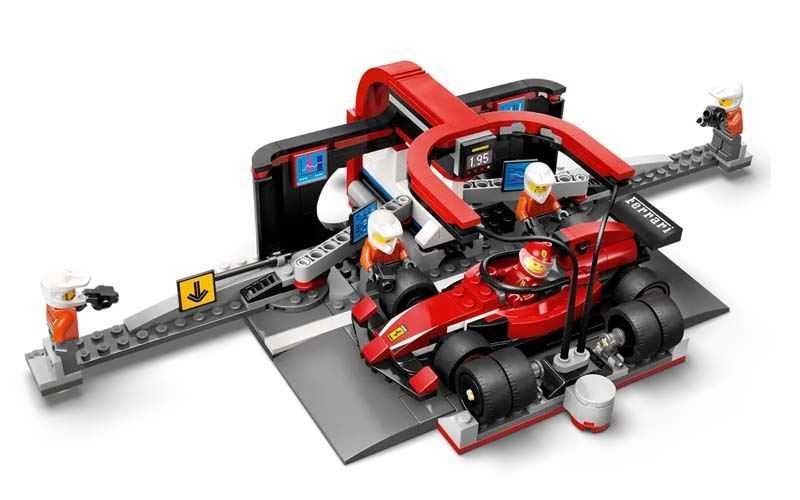 lego city f1 parada en boxes mecanicos con ferrari (60443)