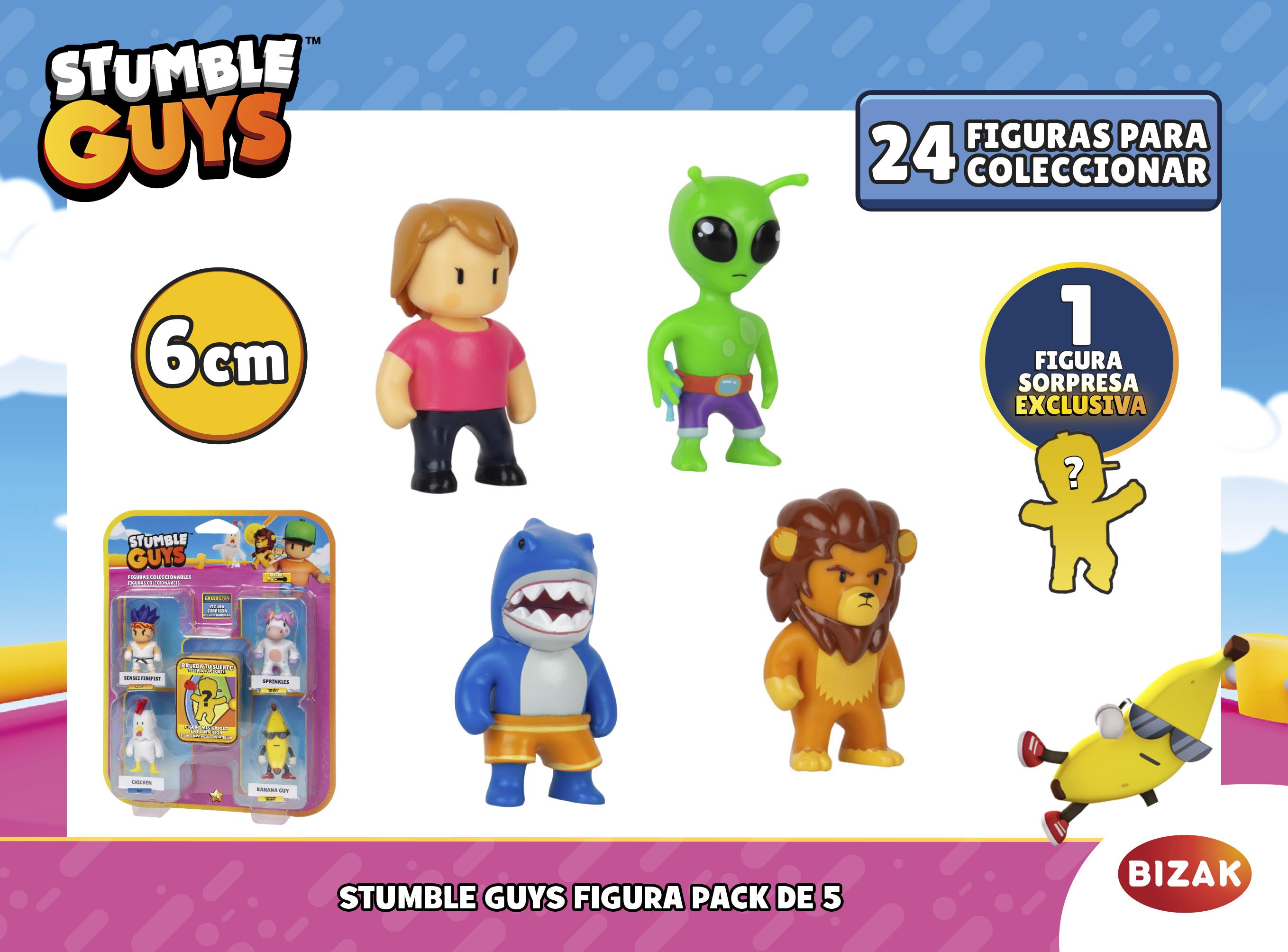stumble guys figura pack de 5 (bizak - 64112045)