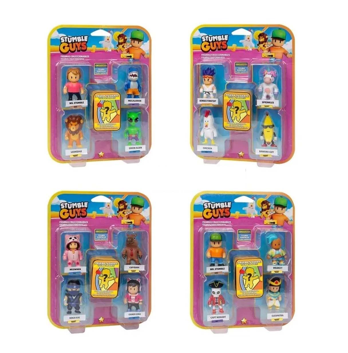 stumble guys figura pack de 5 (bizak - 64112045)