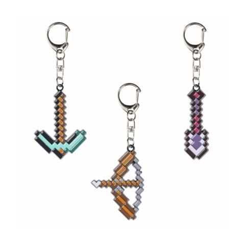 minecraft llavero metal pack 3 en caja