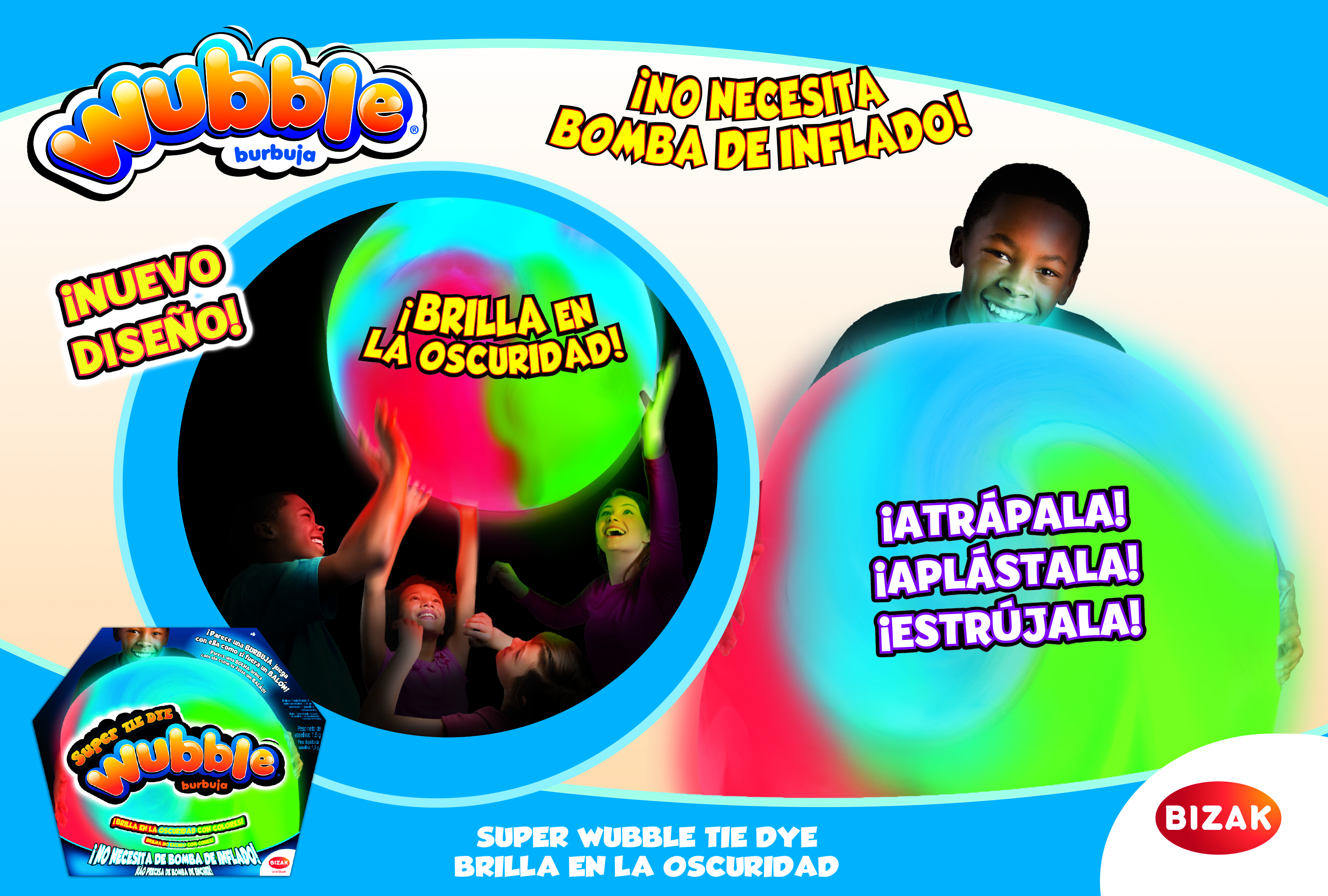 super wubble tye dye brilla en oscuridad (bizak - 62941155)