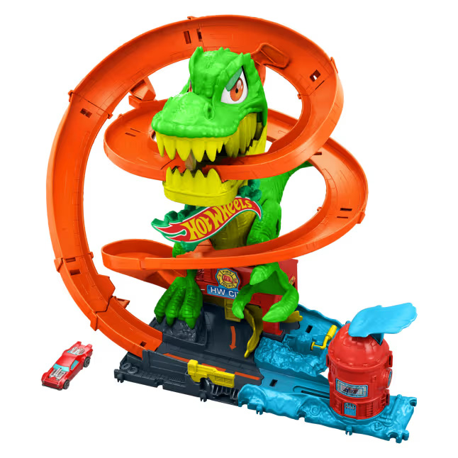 hot wheels city pista estacion bomberos t-rex (mattel - jbm73)
