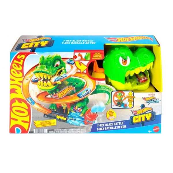 hot wheels city pista estacion bomberos t-rex (mattel - jbm73)