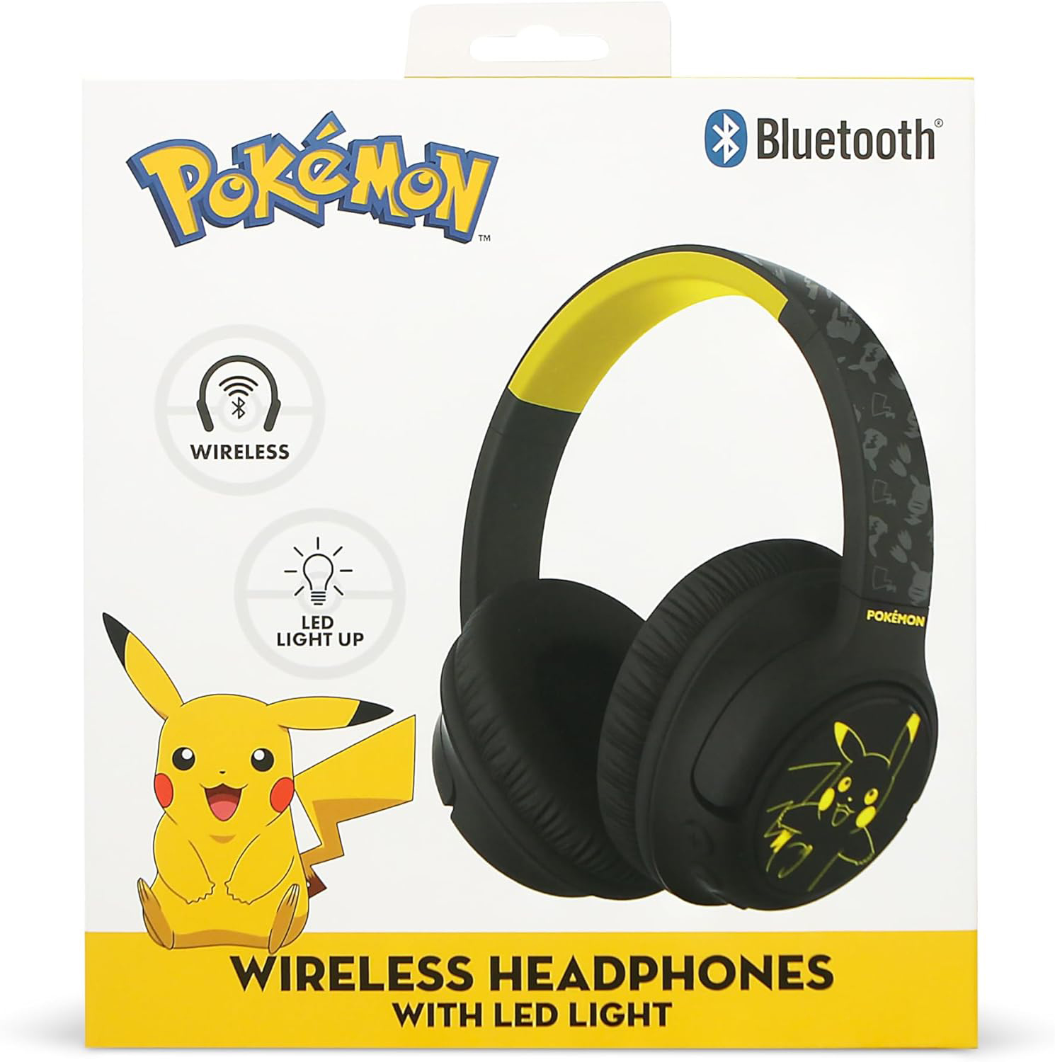 pokemon pikachu bluetooth auriculares con led (last level - rlpk1200)