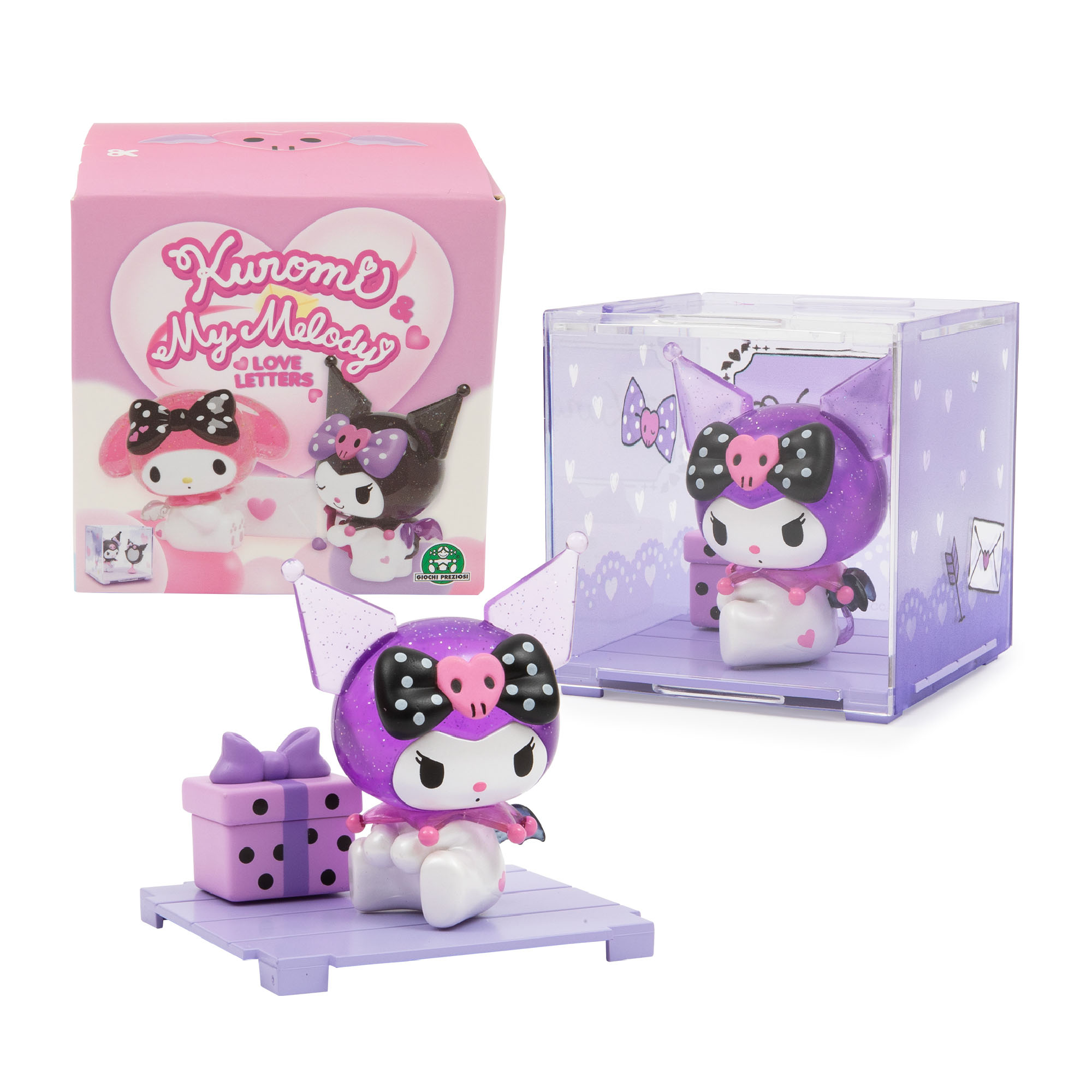 hello kitty minibox kuromi & my melody love story (famosa - hkt37100)