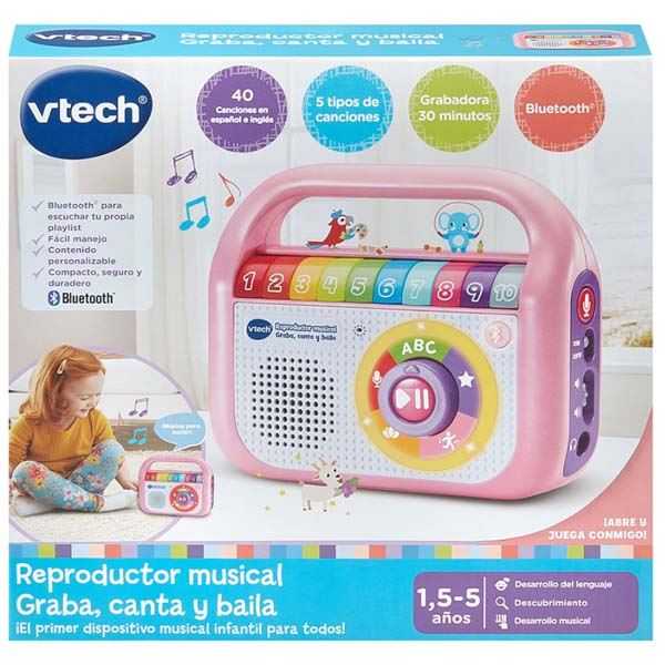 vtech reproductor musical graba, canta y baila rosa (vtech - 615557)