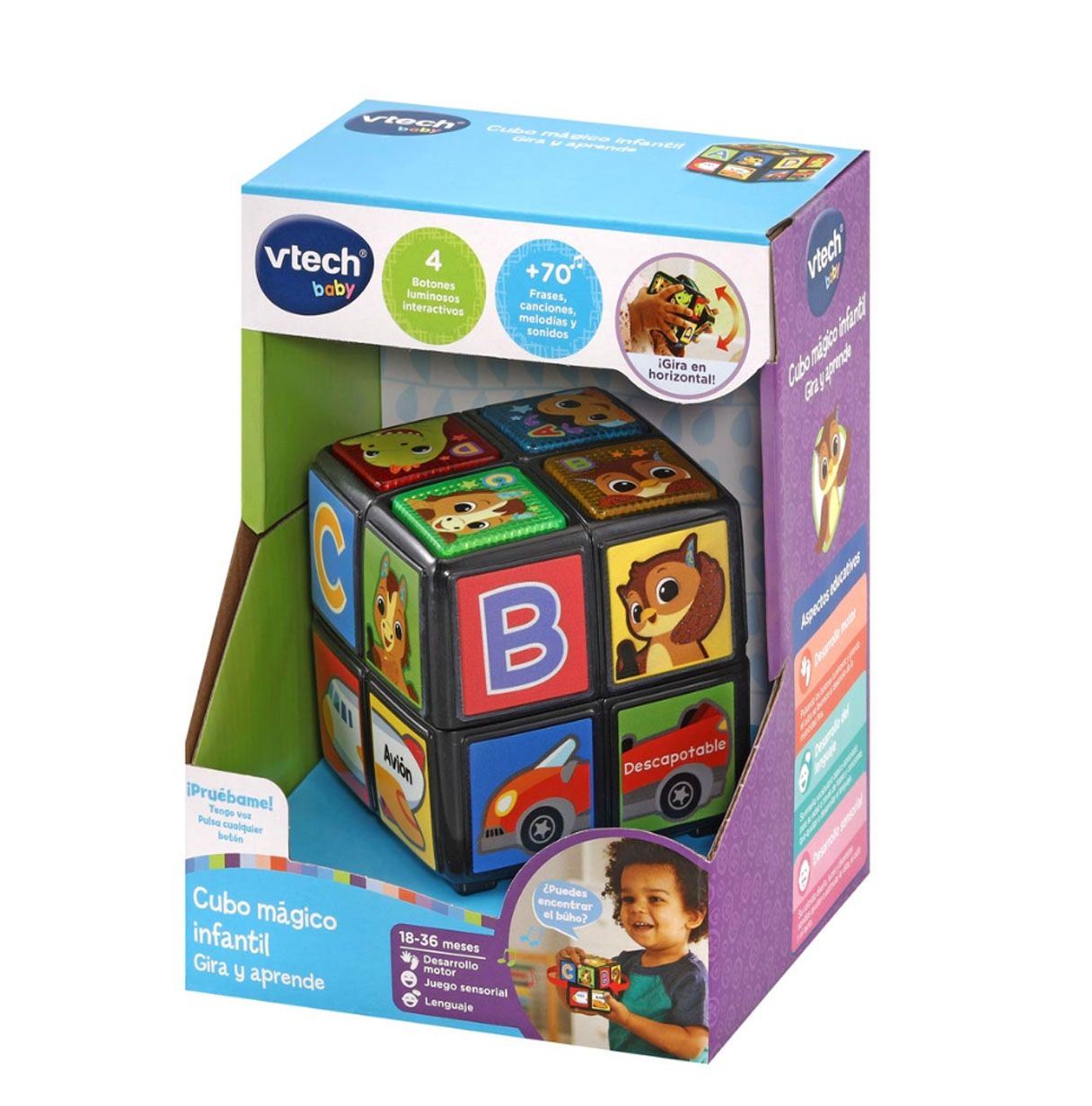 vtech cubo magico infantil gira aprende (vtech - 558422)