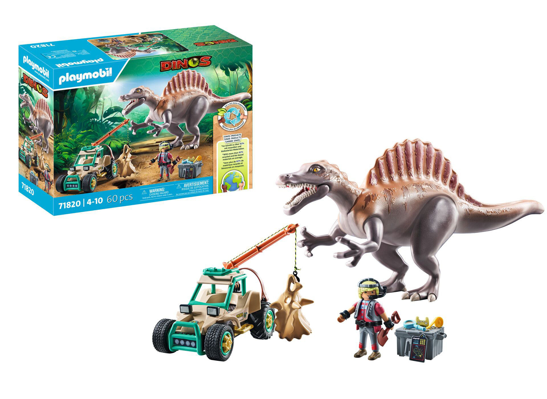 playmobil ataque del spinosaurio (71820)