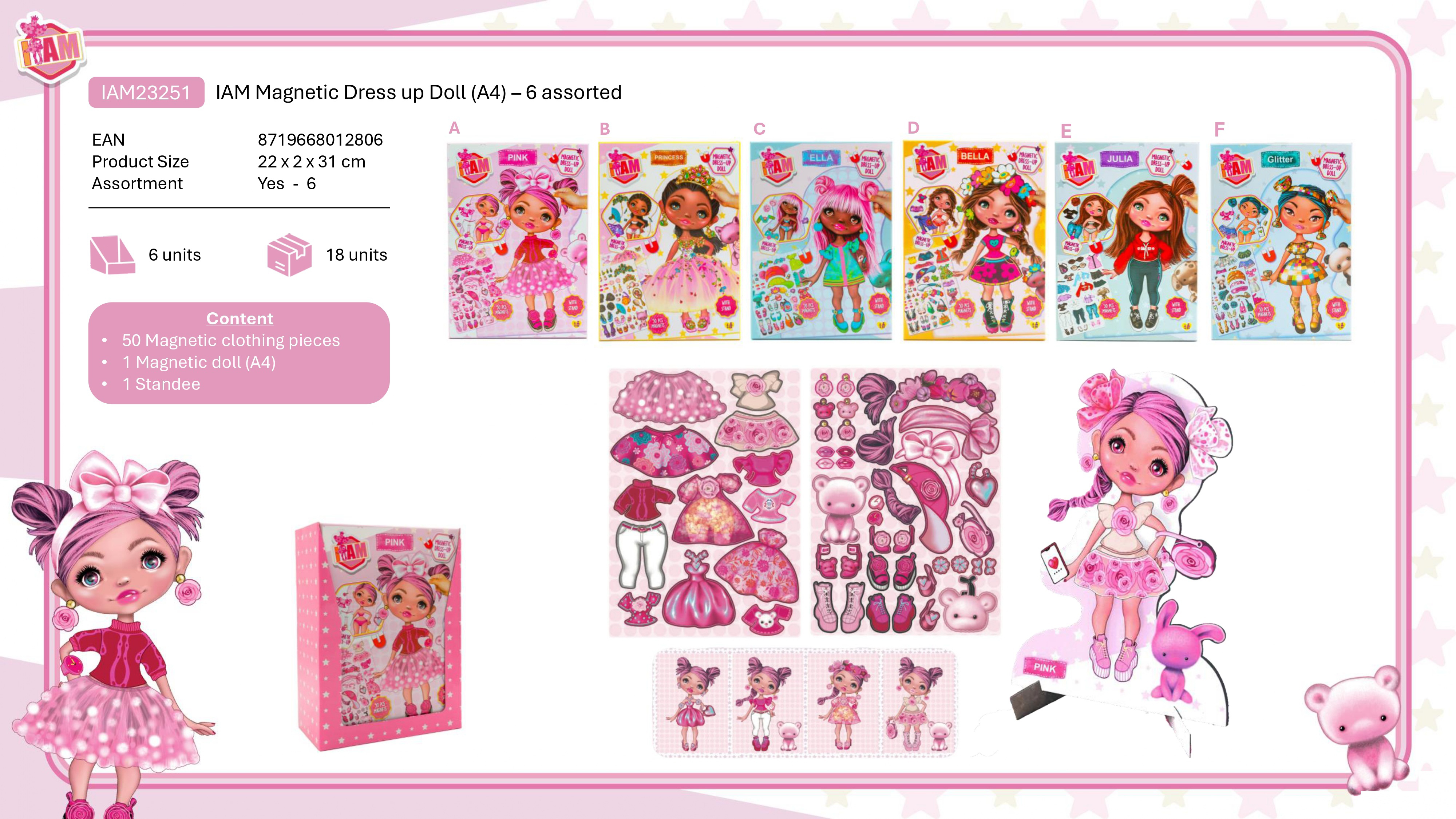 muÑeca magneticas recortable surtidas (iam23251)