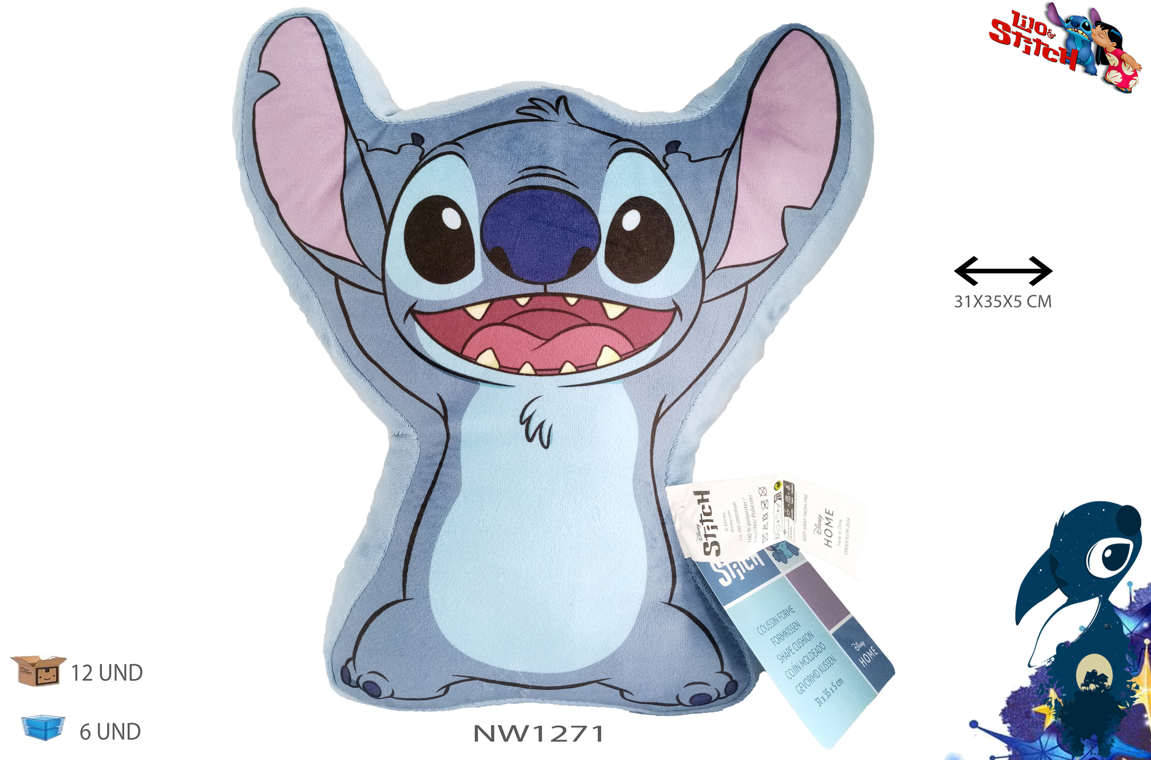 stitch cojin 3d 40 cm (nw1271)