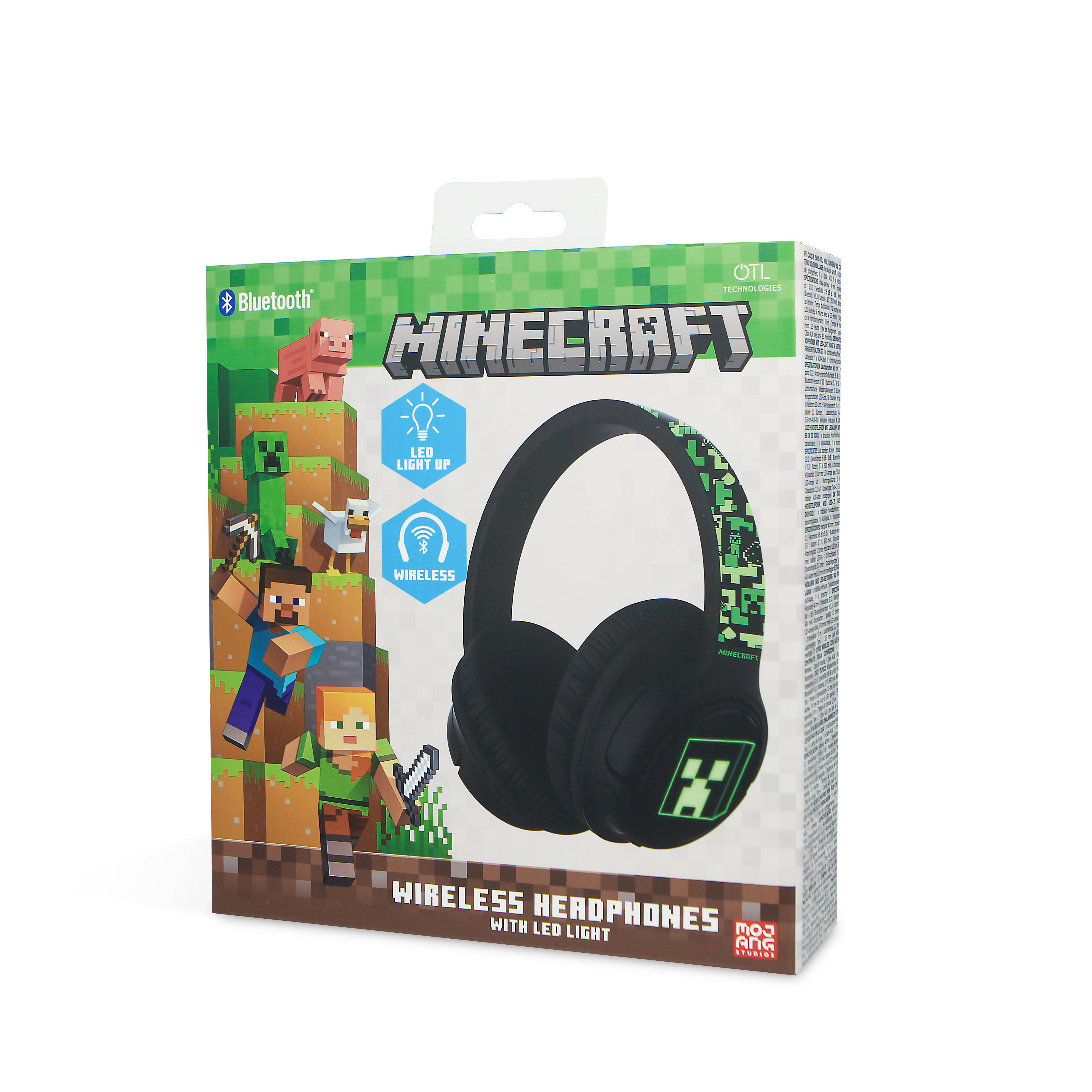 minecraft bluetooth auriculares con led (last level - rlmc1241)