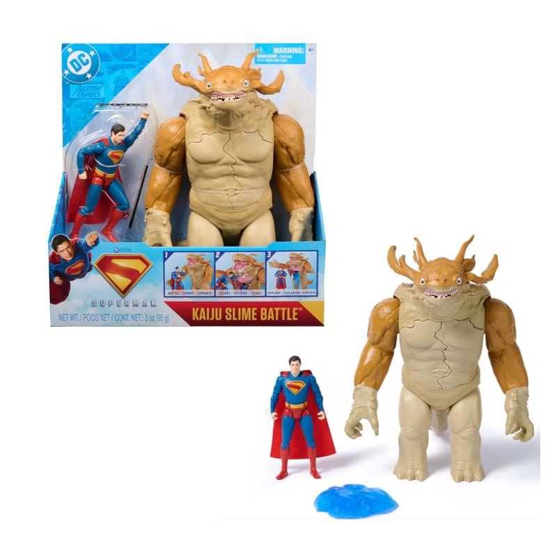 superman figura superman+kaiju monster battle pack (spin master - 6073195)