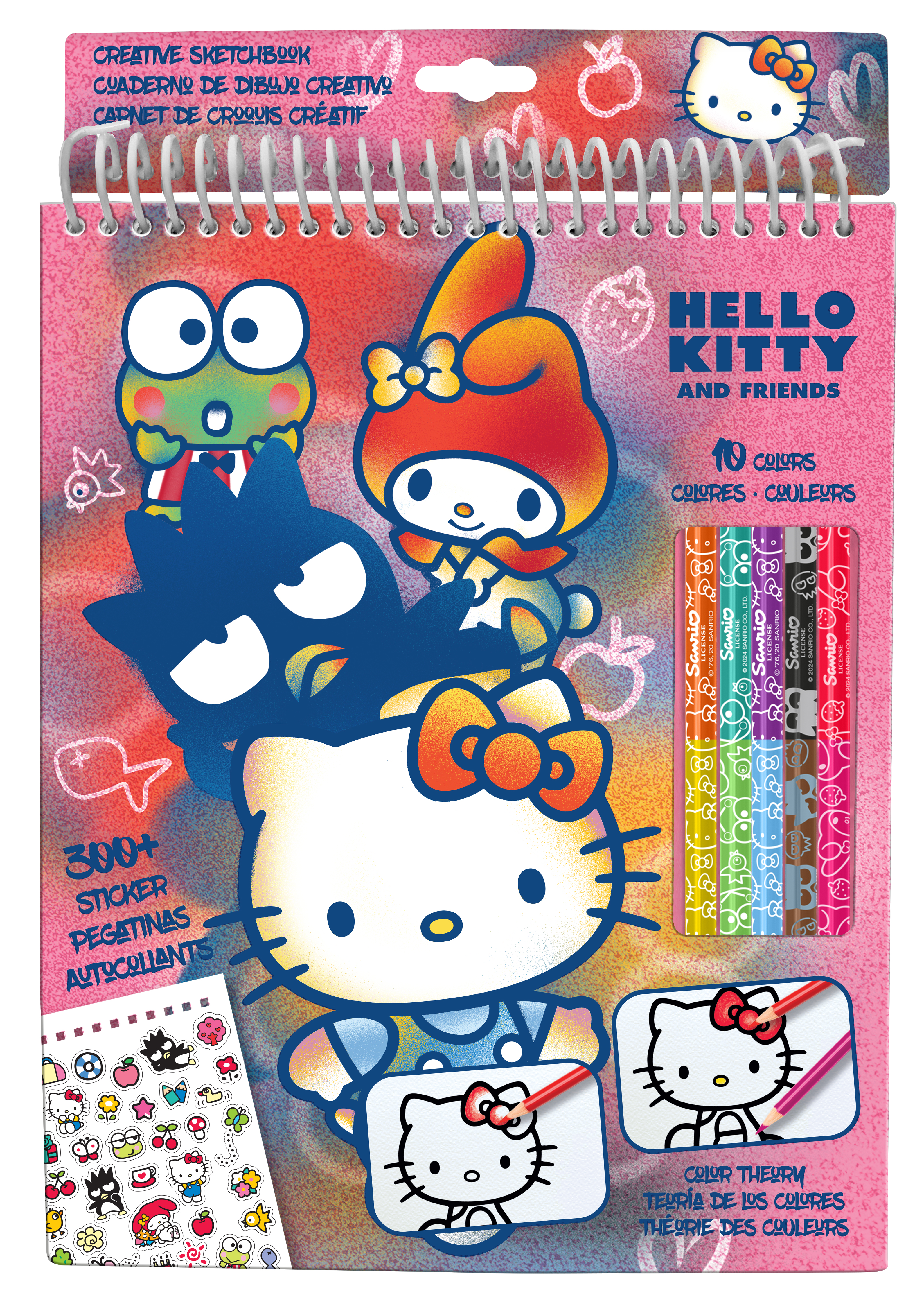 hello kitty and friends set colorear con lapices (kids licensing -