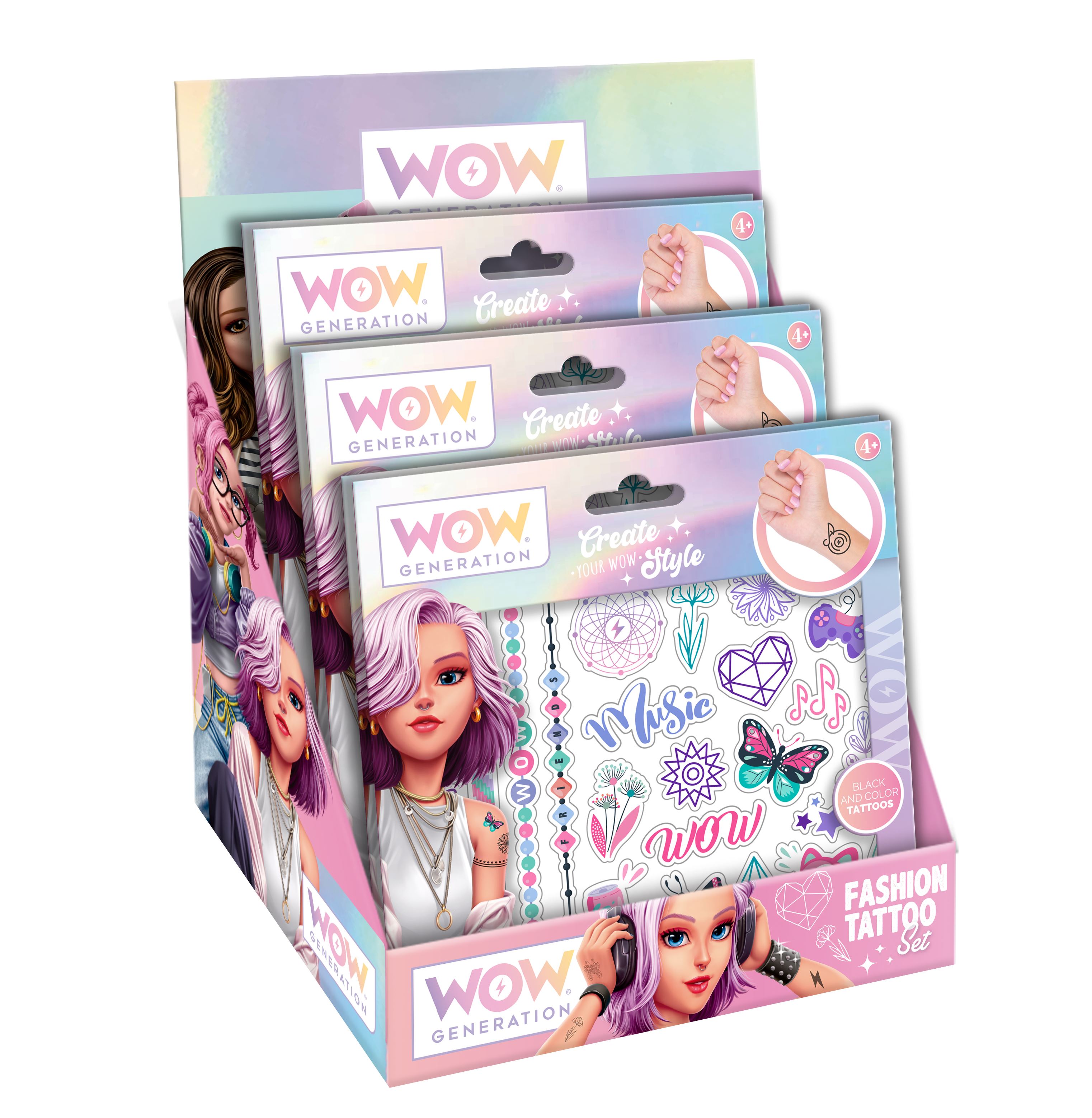 wow generation tattoo set color 50 ( kids licensing - wow00114