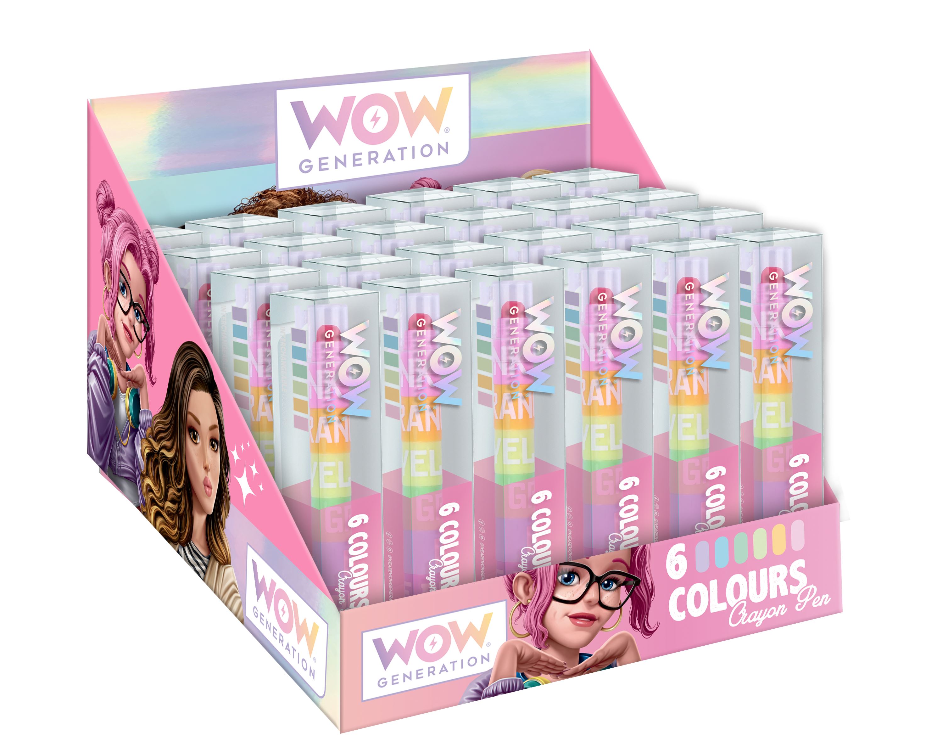 wow generation lapiz de 6 colores (kids licensing - wow00079)