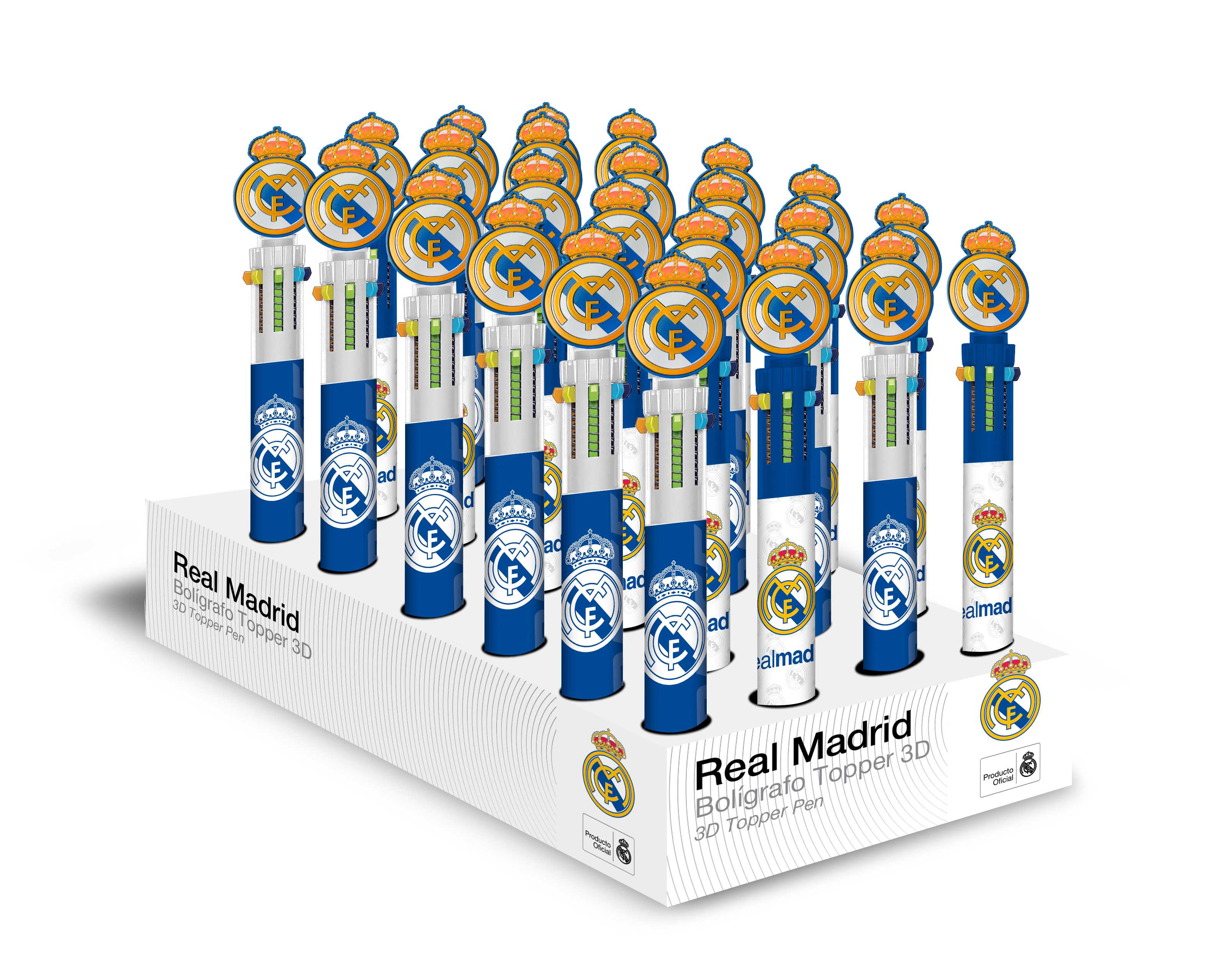real madrid boligrafo 10 colores 3d (kids licensing - rm00008)