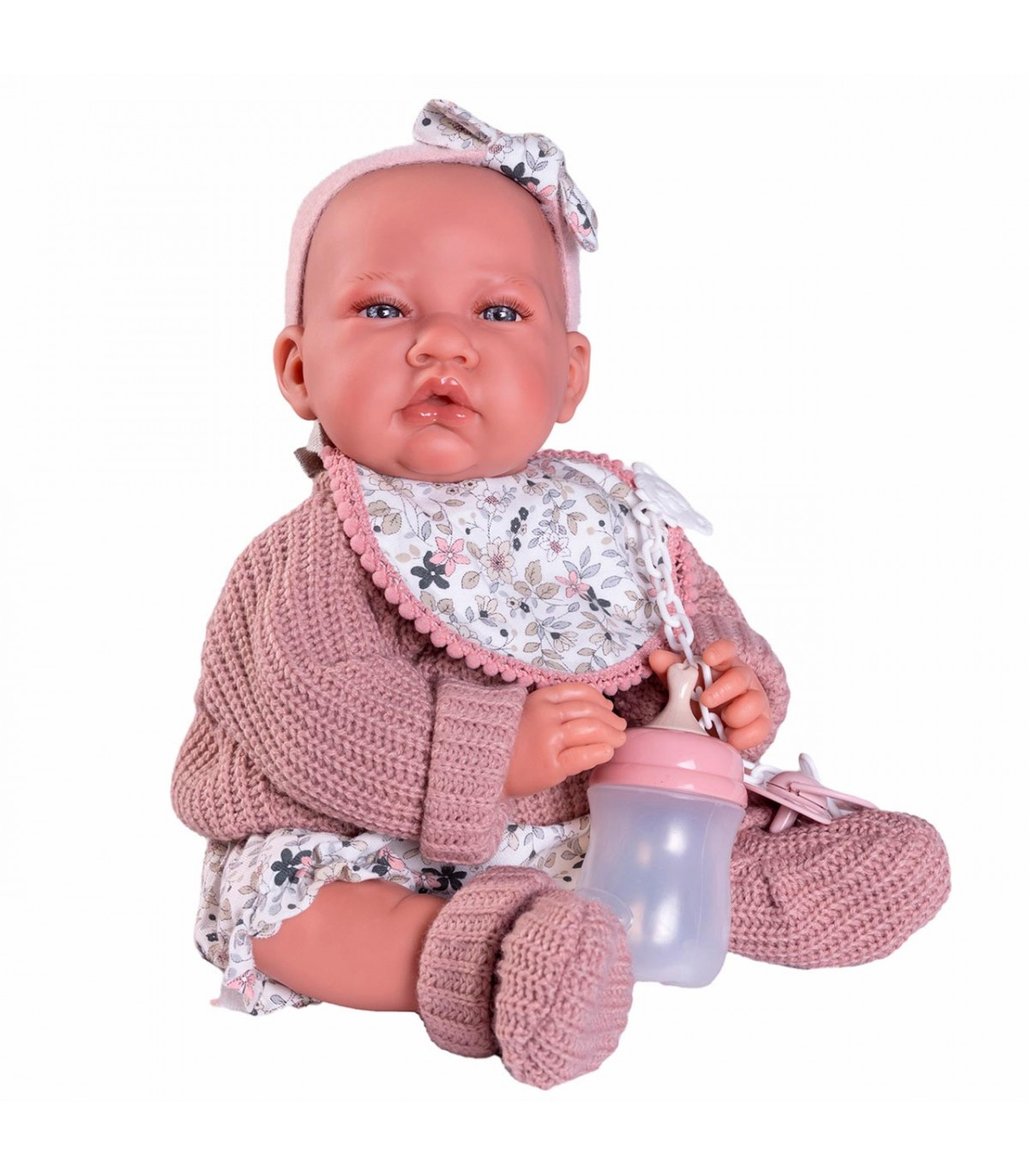 muÑeca recien nacida lua bolitas babero ( muñecas antonio juan - 33390 )