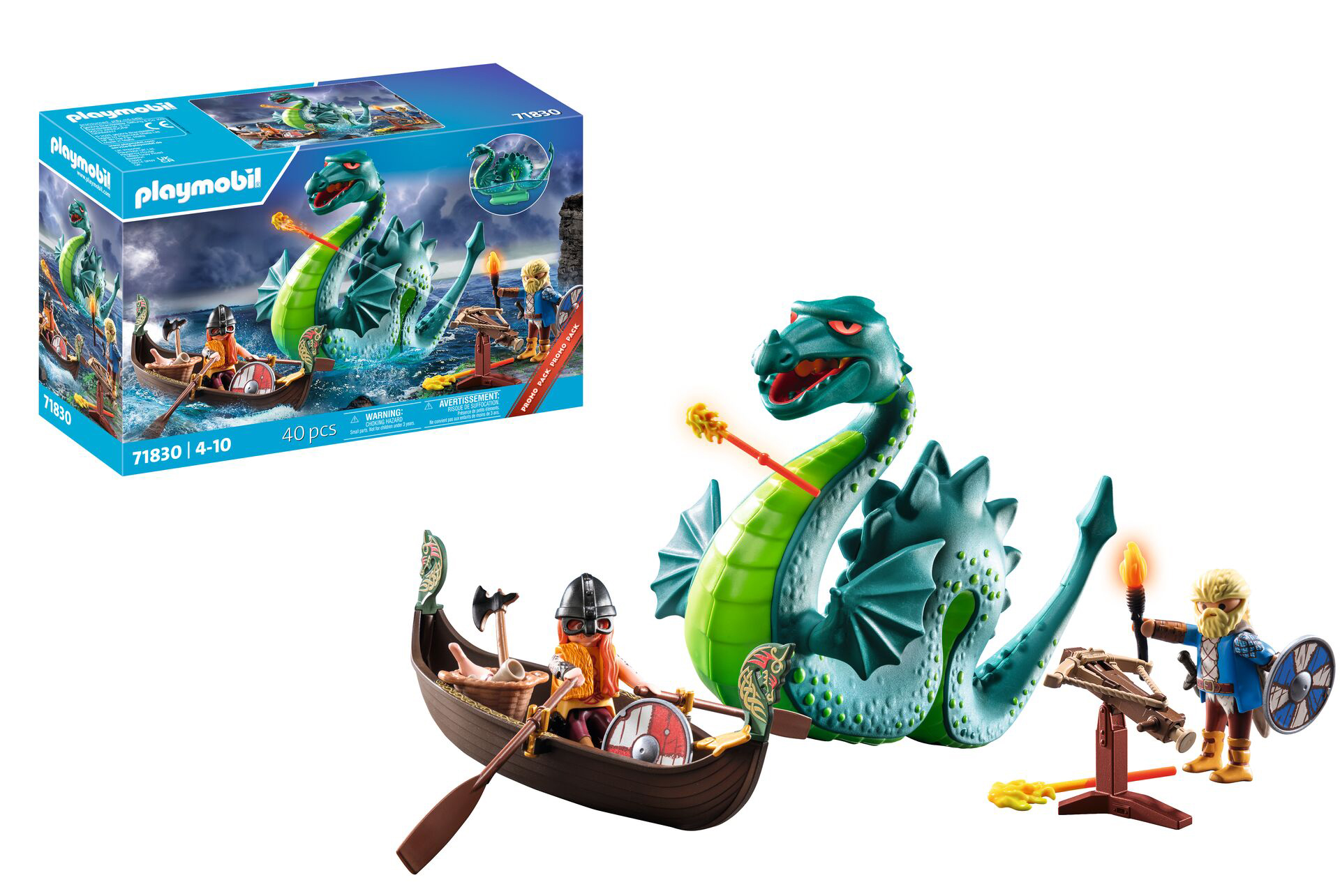 playmobil vikingos con monstruo marino ( 71830 )