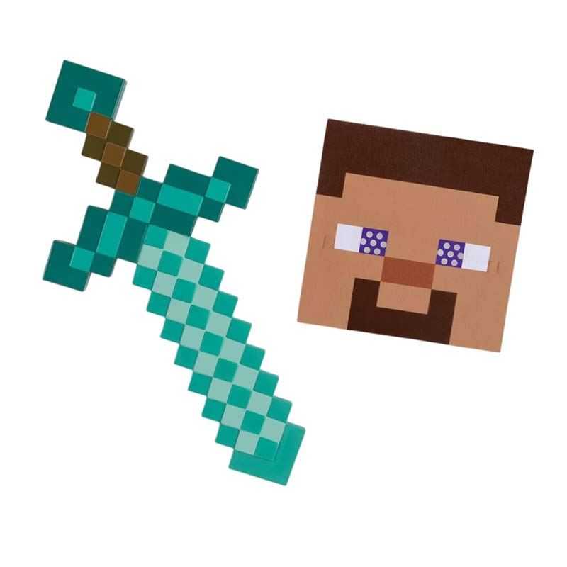 minecraft kit de espada y mascara (jakks pacific - 156259-15l-6)
