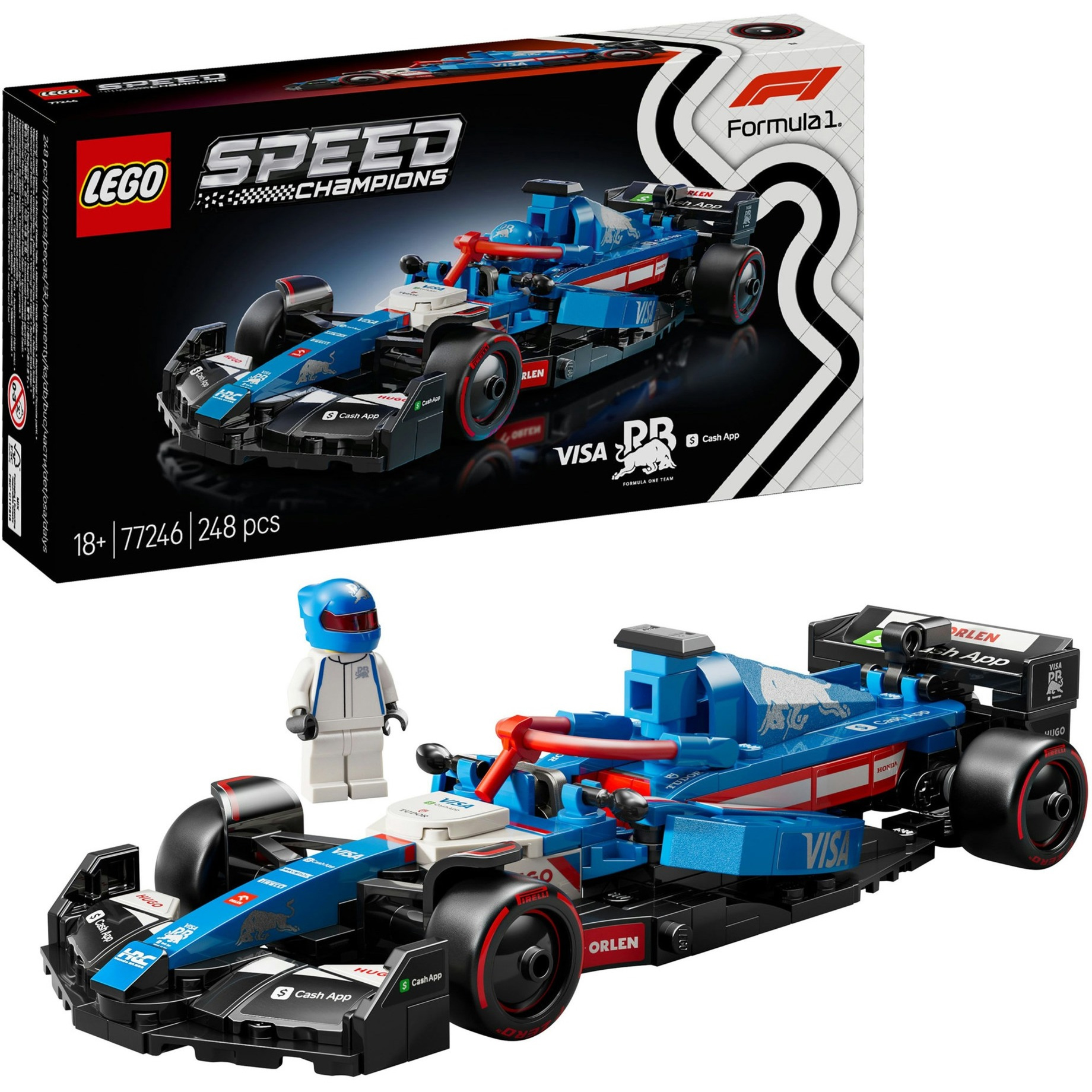 lego speed champions coche visa cash app rb f1 ( 77246 )