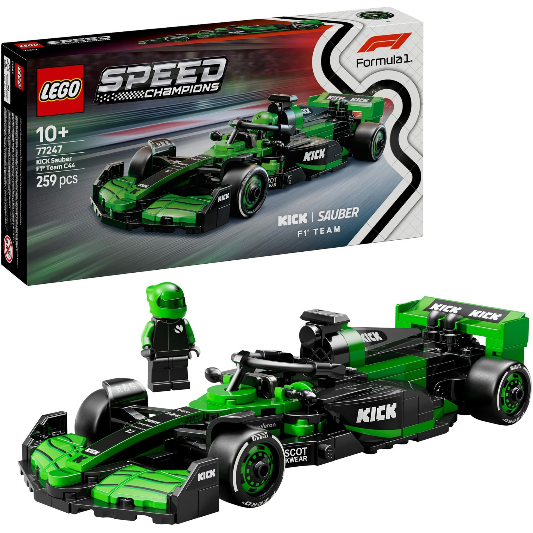 lego speed champions coche kick sauber team f1(77247)