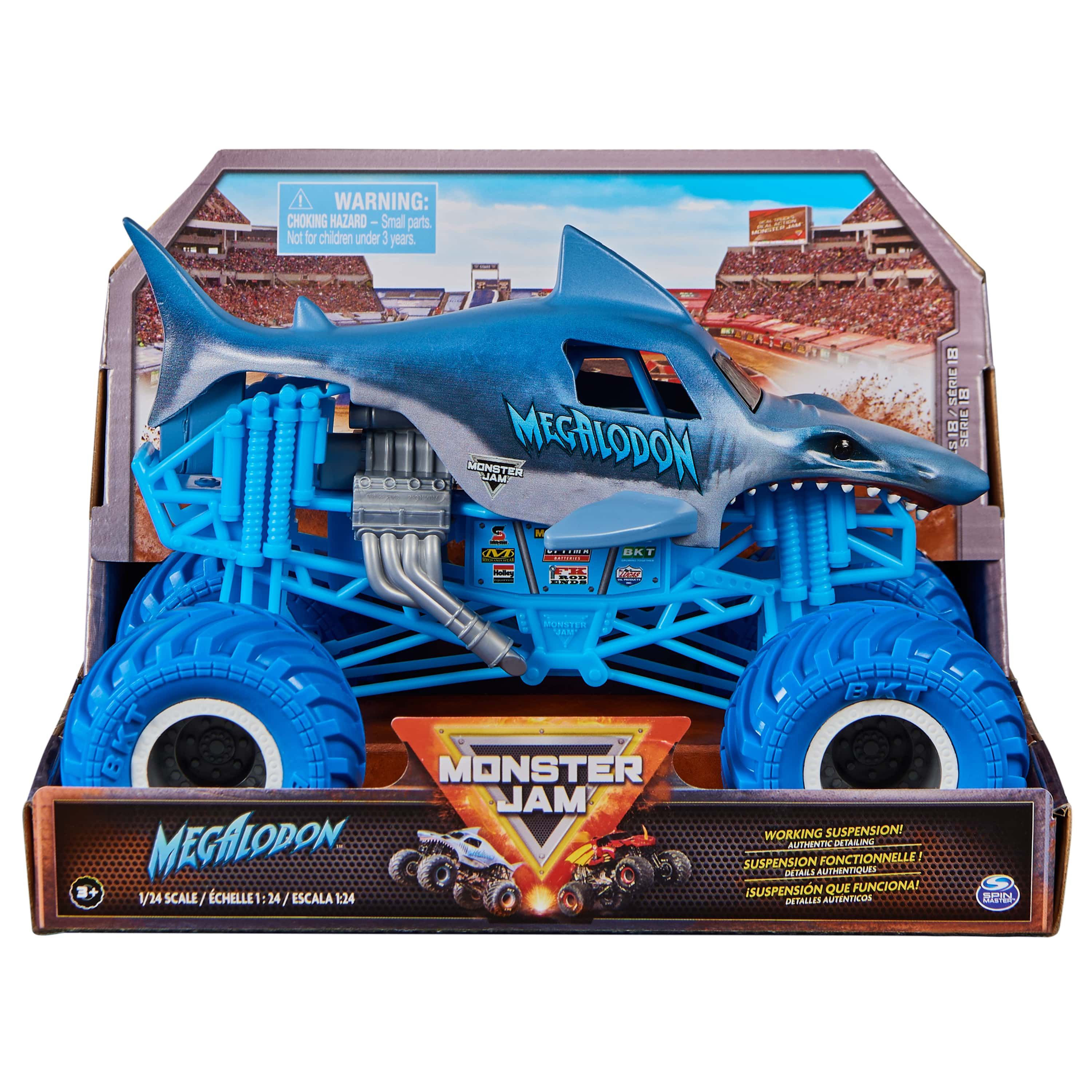 monster jam 1:24 megalodon ii die cast (spin master - 6066675)