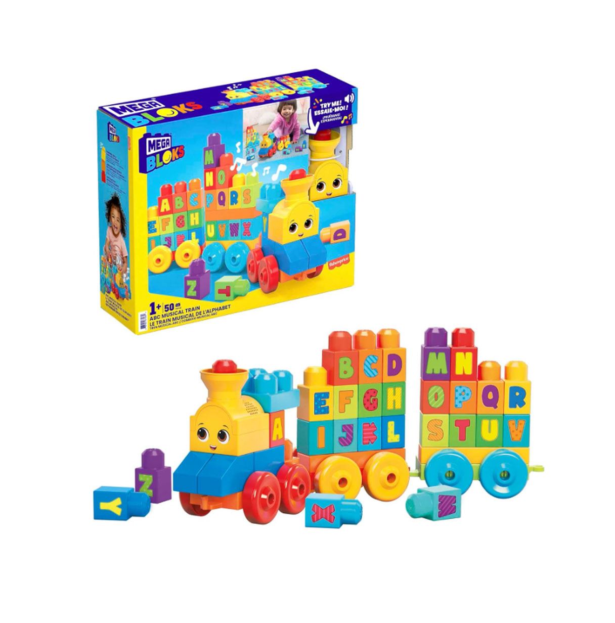 megablocks tren musical abc (mattel fwk22)
