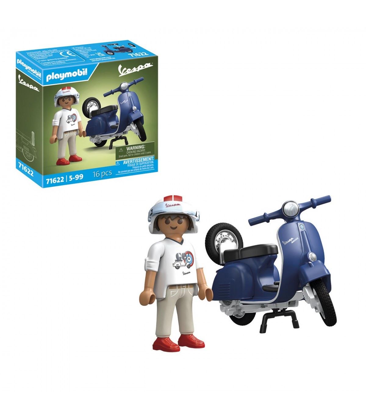 playmobil 1969 vespa 150 sprint azul (71622)