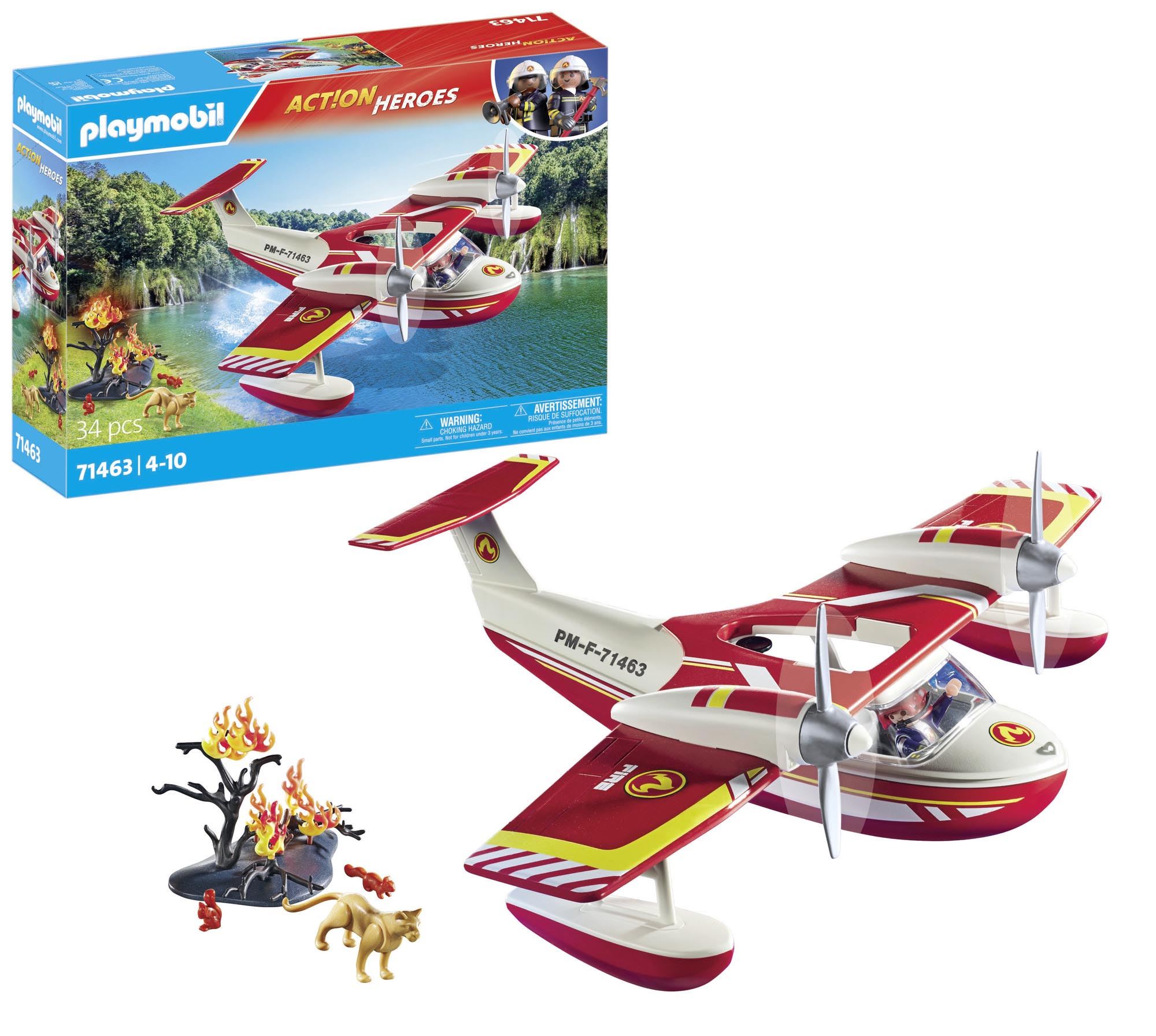 playmobil hidroavion de bomberos ( 71463 )