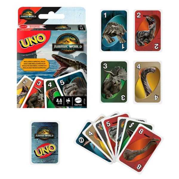 mattel games uno jurassic world (mattel - jft28)