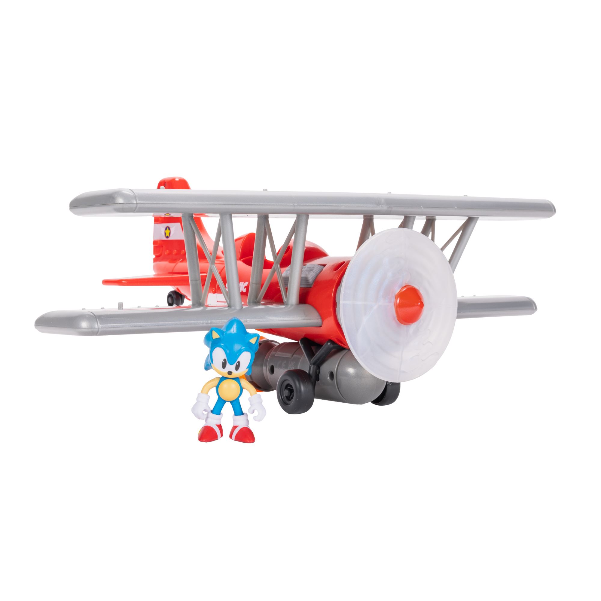 sonic avioneta biplano con funciones (jakks pacific - 423284)