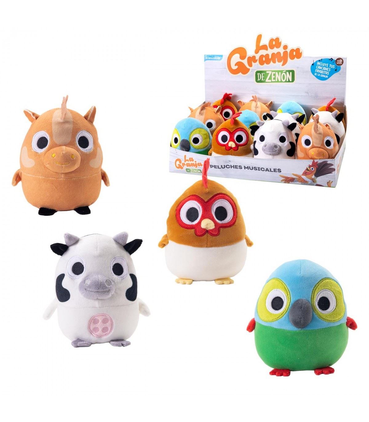 la granja de zenon peluches musicales (bandai - ar80030)