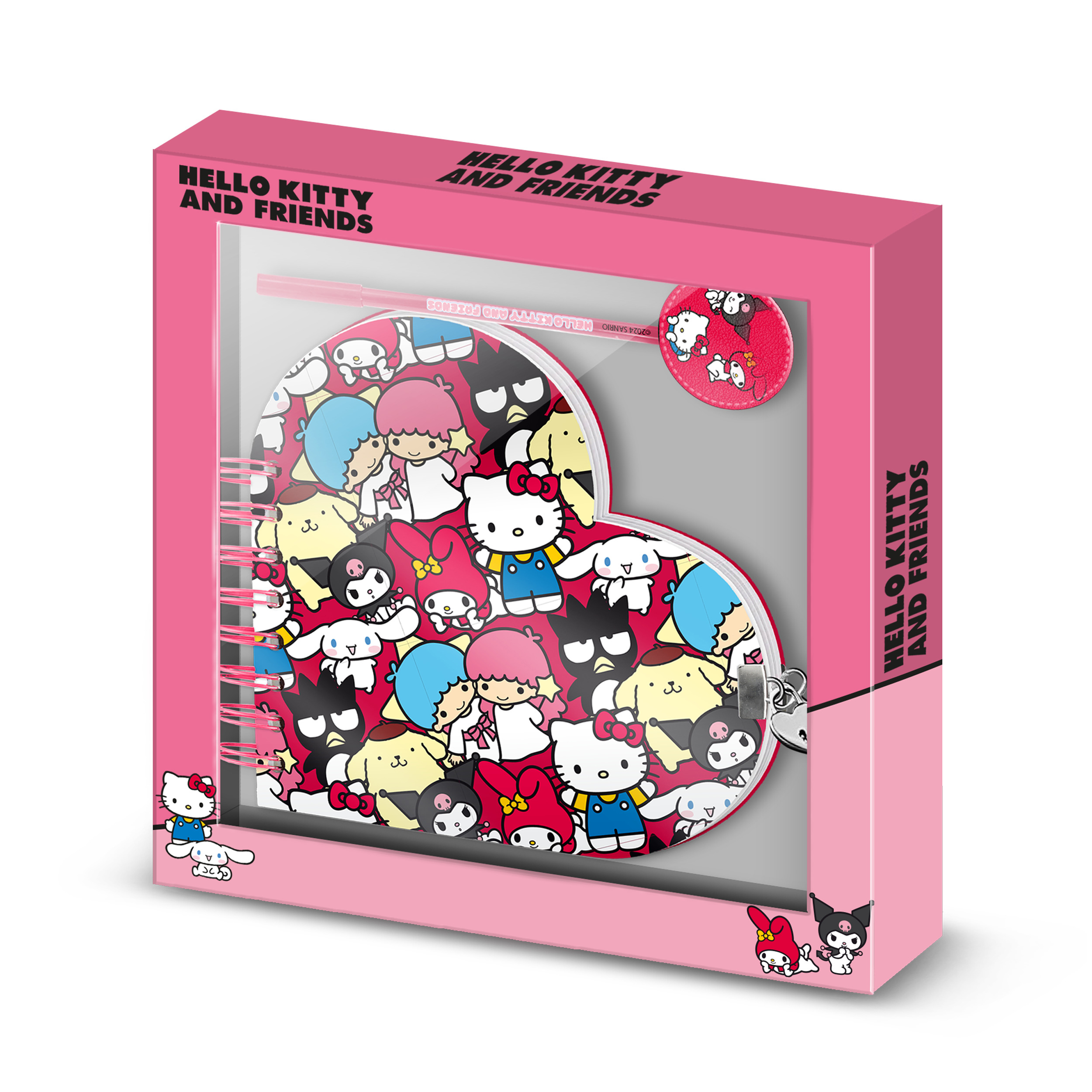 hello kitty cuadro corazon llavero+boligrafo (karactermania - 07695)