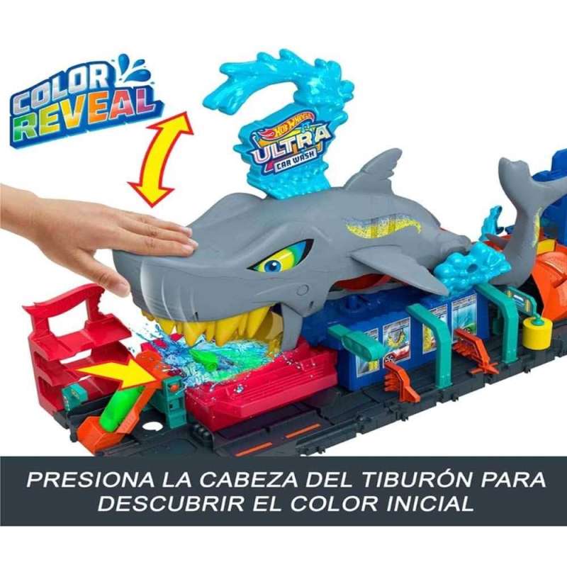 hot wheels city tÚnel de lavado tiburon (mattel - htn82)