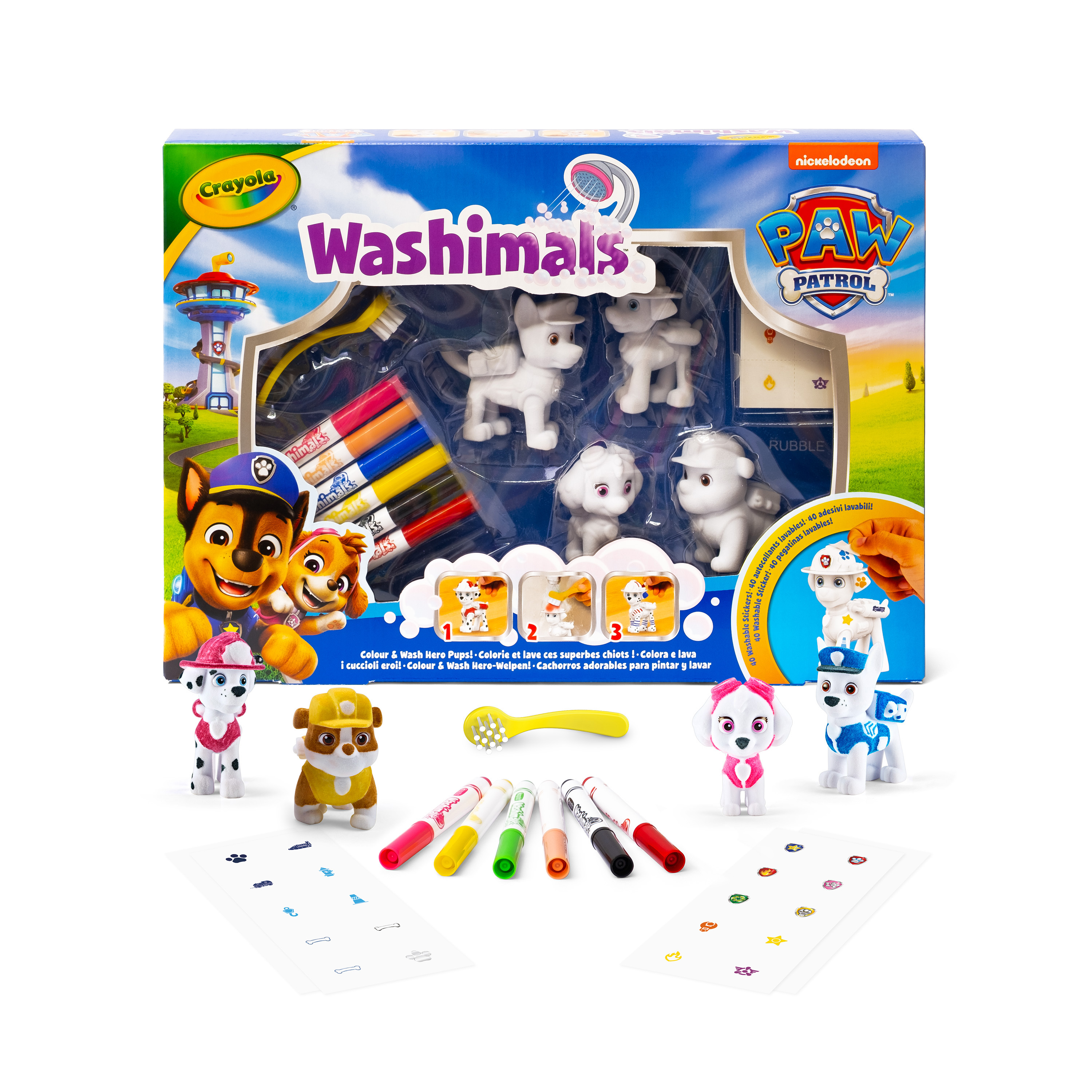 crayola washimals paw patrol set 4 mascotas (crayola - 74-0290)