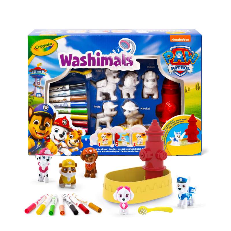 crayola washimals paw patrol set 5 mascotas y baÑera (crayola - 74-0291)